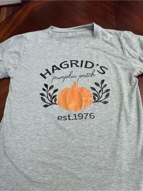 Harry Potter Hogwarts Hogsmeade Hagrid's Pumpkin Patch Gray Graphic Tee